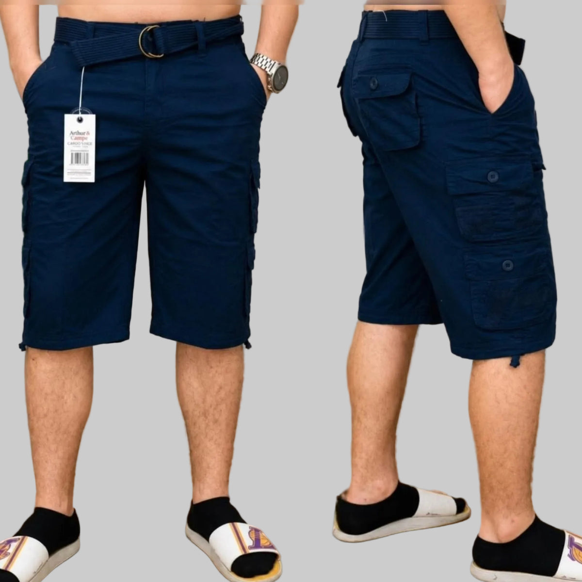 Bermuda Cargo con Cinturón – Hombre