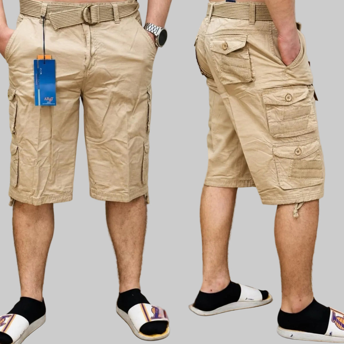 Bermuda Cargo con Cinturón – Hombre