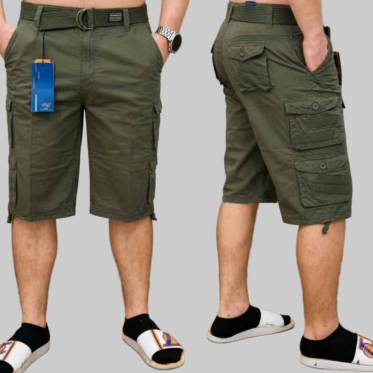 Bermuda Cargo con Cinturón – Hombre