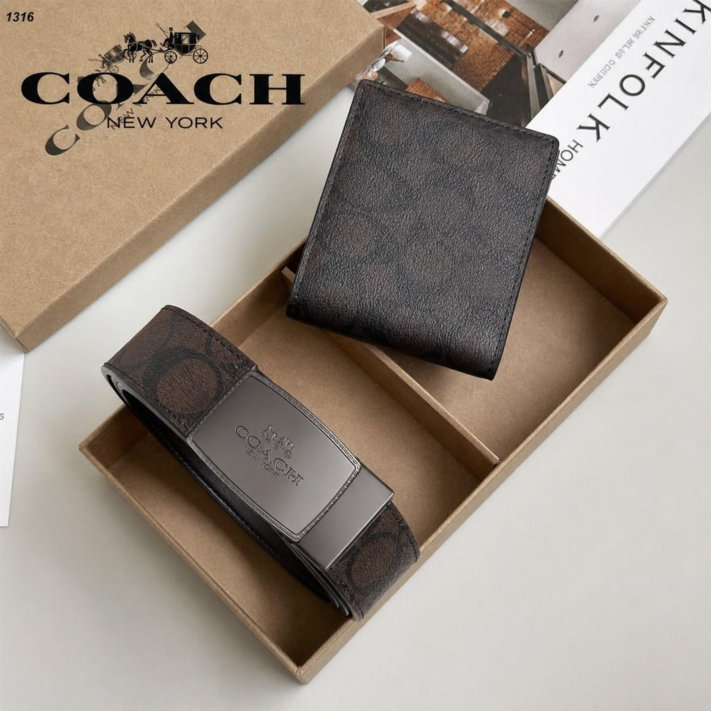 Set Coach Faja Reversible + Billetera – Caballero